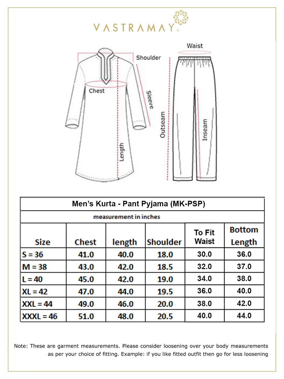 VASTRAMAY Men's Geometrical Striped Kurta Set