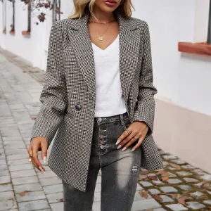 Winter Contrast Lapel Button Blazer Wholesale Women's Coats & Jackets N3824073100085